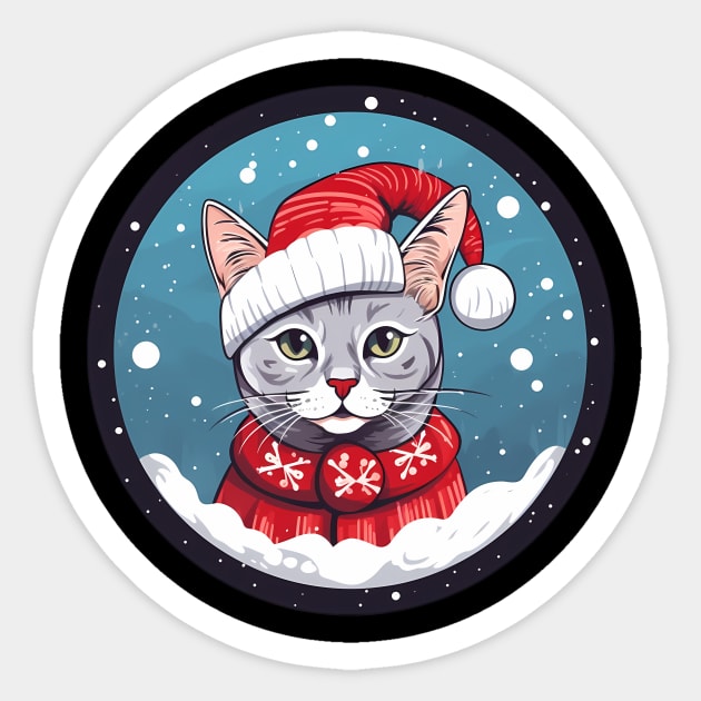 Egyptian Mau Cat Xmas, Love Cats Sticker by logiamerch